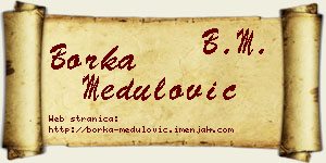 Borka Medulović vizit kartica
